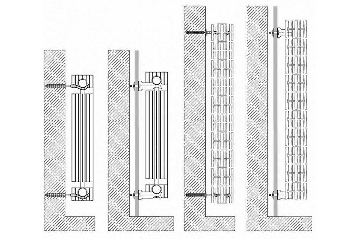 Варіанти монтажу радіаторів ASG