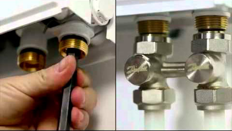 Регулировка узла нижнего подключения радиатора