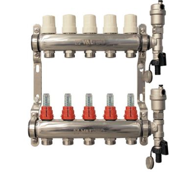 Valtec VTc.589.EMNX Колекторний блок із нержавіючої сталі з вбудованими ...