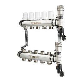 Valtec VTc.588.EMNX Коллекторный блок из нержавеющей стали с термостатическими клапанами, Кол-во выходов: 3 выхода