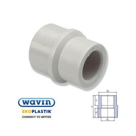 Ekoplastik Муфта полипропиленовая переходная внутренняя-наружная, Размер: 25 на 20