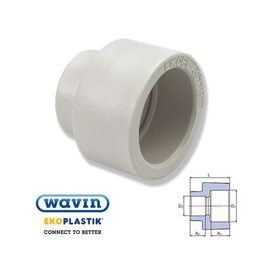 Ekoplastik Муфта полипропиленовая переходная для труб, Размер: 25 на 20