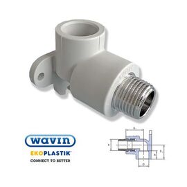 Ekoplastik Настенный полипропиленовый уголок с наружной резьбой