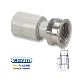 Ekoplastik Переход с накидной гайкой, Размер: 20 на 1/2