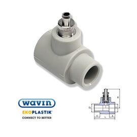 Ekoplastik Штуцер с выпускным вентилем, Размер: 20 мм