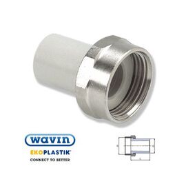 Ekoplastik Пластмассовый штуцер с накидной гайкой, Размер: 20 на 3/4