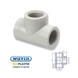 Ekoplastik полипропиленовый тройник, Размер: 40 мм