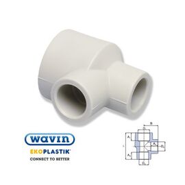 Ekoplastik полипропиленовый тройник переходной двустороний, Размер: 25 на 20 на 20