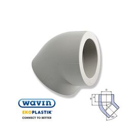 Ekoplastik полипропиленовый уголок 45°, Размер: 40 мм