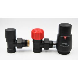 Vario Term Royal ROGS0214CFP прямой комплект для подключения радиатора, Цвет: Черный структурный, Тип подключения (разное): Прямой, Цвет: Черный