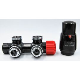 Vario Term TWINS TSGS0213CFK/P угловой комплект для подключения радиатора, Цвет: Черный глянцевый, Тип подключения (разное): Угловой, Цвет: Черный, Модификация: Правый