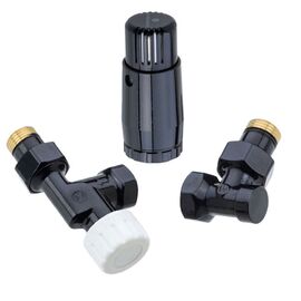 Schlosser Standart Mini 602200126.RAL90051 осевой комплект для подключения радиатора, Цвет: Черный, Тип подключения (разное): Осевой, Цвет: Черный