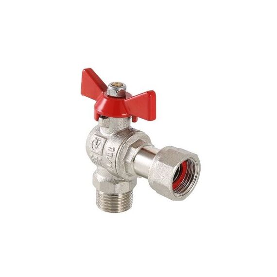 Valtec VT.267.N Кран кульовий кутовий з накидною гайкою та зовнішнім різьбленням, Розмір: 1/2