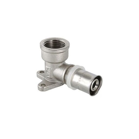 Valtec VTm.254.N Прес-фітінг - кутник з кріпленням (водорозетка), Розмір: 16х1/2