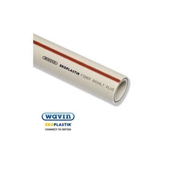 Труба поліпропіленова Труба Ekoplastik Fiber Basalt Plus (скловолокно), Модификация: Скловолокно, Розмір: 20 мм
