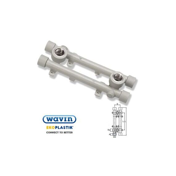 Ekoplastik Настенный комплект полипропиленовый, Размер: 20 на 1/2