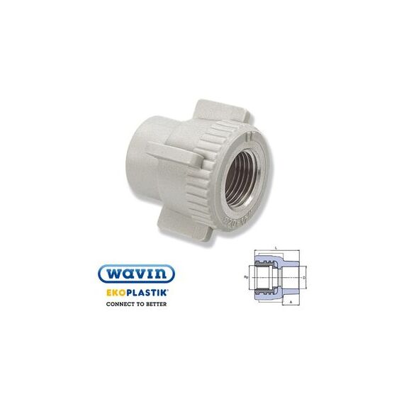 Ekoplastik Переход с металлической внутренней резьбой и крестом