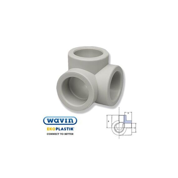 Ekoplastik полипропиленовый тройной уголок, Размер: 20 мм