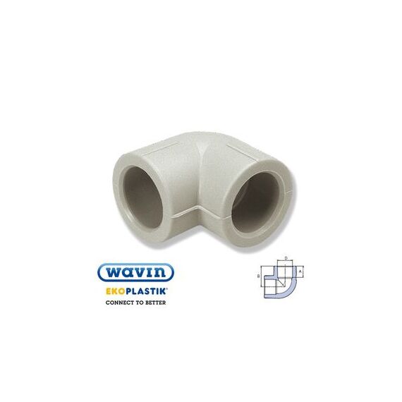 Ekoplastik полипропиленовый уголок 90°, Размер: 20 мм