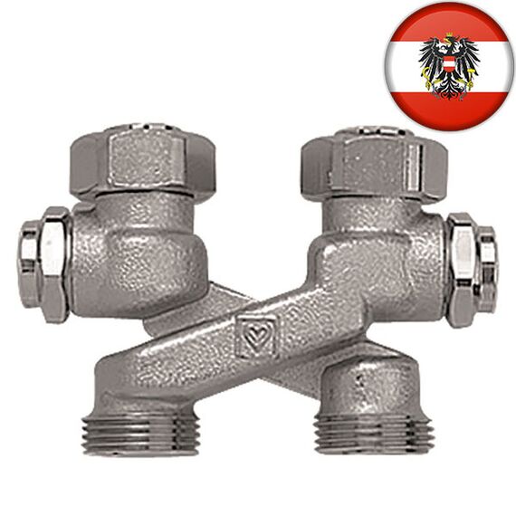 Узел нижнего подключения радиатора перекрестный (крестообразный) Herz, фото 2