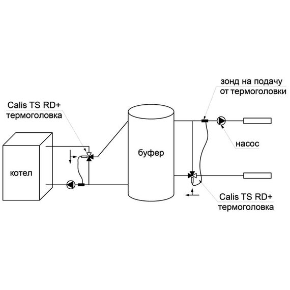 Триходовий клапан Herz Calis з термоголовкою, Розмір: 1/2, фото 3