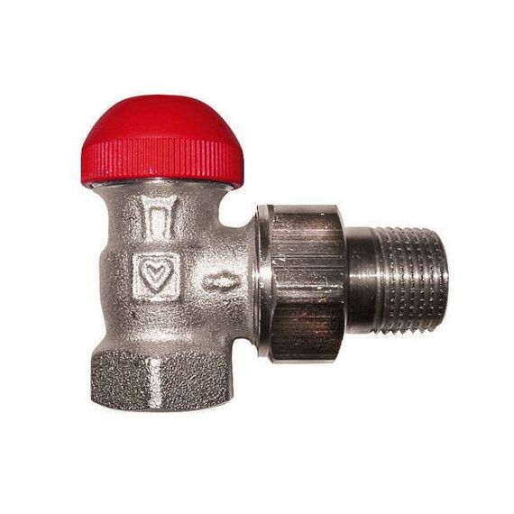 Herz-TS-90-V термостатический клапан с преднастройкой, угловой, Размер: 1/2