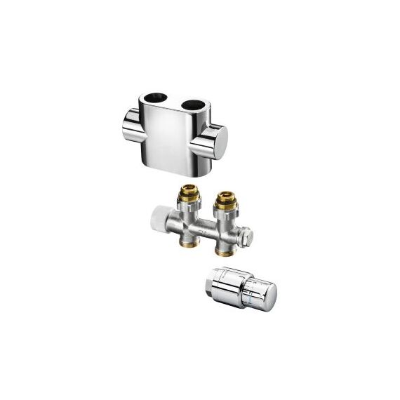 Oventrop Multiblock T/Uni SH 1184283 прямий комплект для підключення радіатора, Колір: Хром, Тип підключення: Прямий, Колір: Хром, фото 2