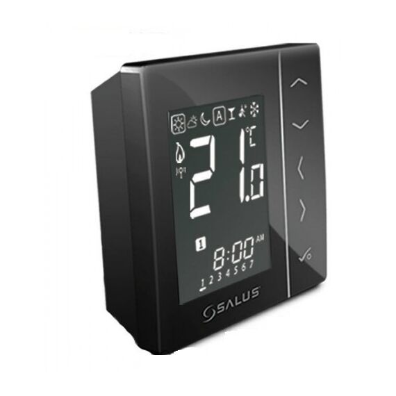 Salus бездротовий, цифровий термостат VS20RF чорний, Колір: Чорний