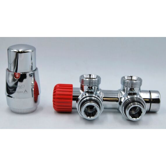 Vario Term TWINS TSGS0202CFK/L угловой комплект для подключения радиатора, Цвет: Хром, Тип подключения (разное): Угловой, Цвет: Хром, Модификация: Левый