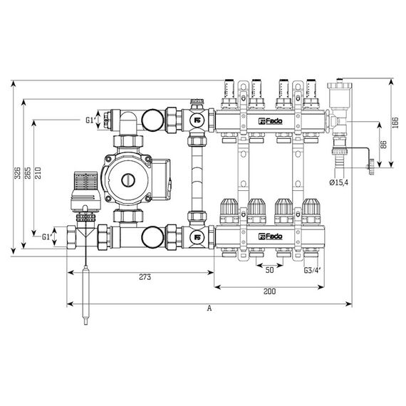 Коллекторный узел в сборе Fado SEN02 SEN, Кіл-сть виходів: 2 виходи