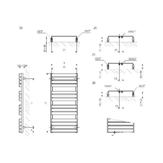 Дизайнерська електрична рушникосушарка Terma Warp T, Висота точна: 655, Довжина точна: 500, фото 6