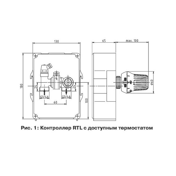 Honeywell Thera-RTL T6102RUB15 термостатичний комплект із відкритим термостатом, фото 2