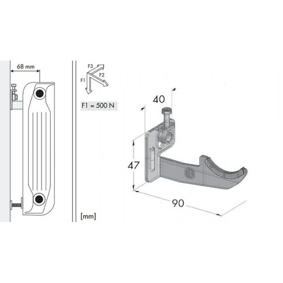 Комплект крепления с регулировкой для радиатора, фото 3