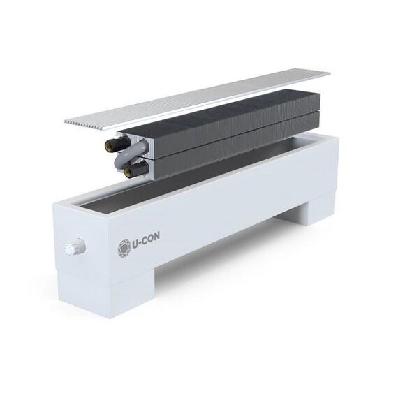 U-con NEK2 с двумя теплообменниками | Напольный конвектор (естественная конвекция), Ширина: 180, Высота: 245, Длина точная: 1000